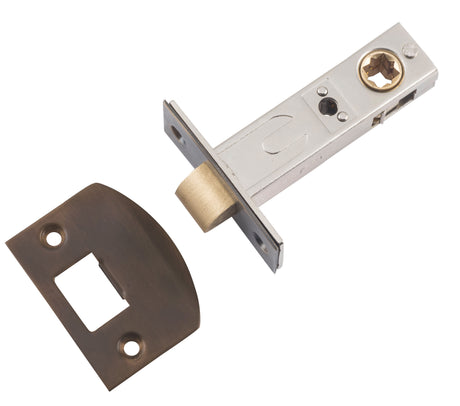 Tradco Split Cam Hard Sprung Tubular Latch, Antique Brass, 60mm