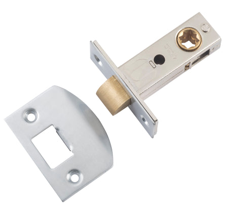 Tradco Split Cam Hard Sprung Tubular Latch, Satin Chrome, 45mm