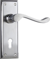 Tradco Camden Skeleton Key Lever, Satin Chrome