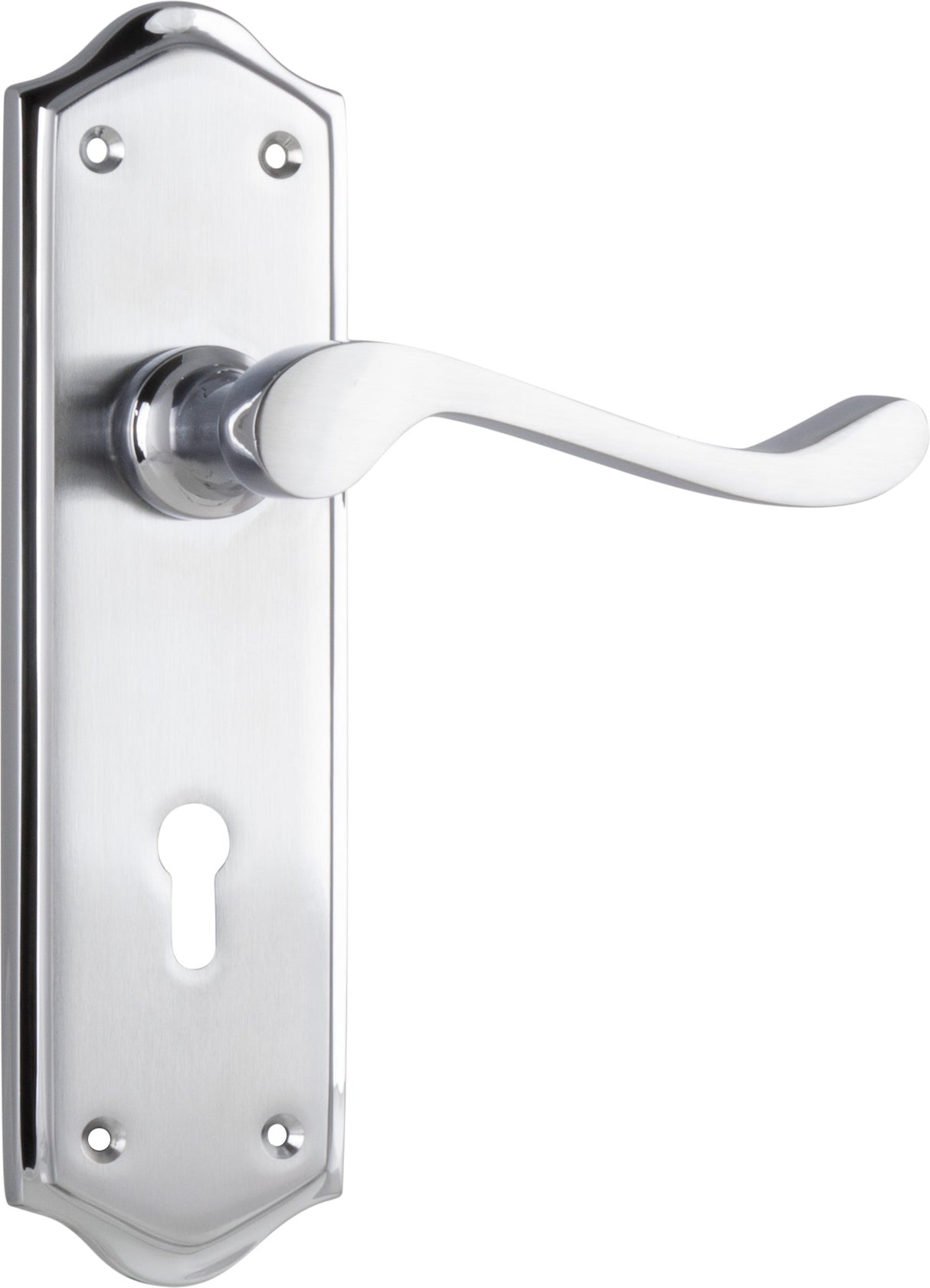 Tradco Henley Skeleton Key Lever, Satin Chrome
