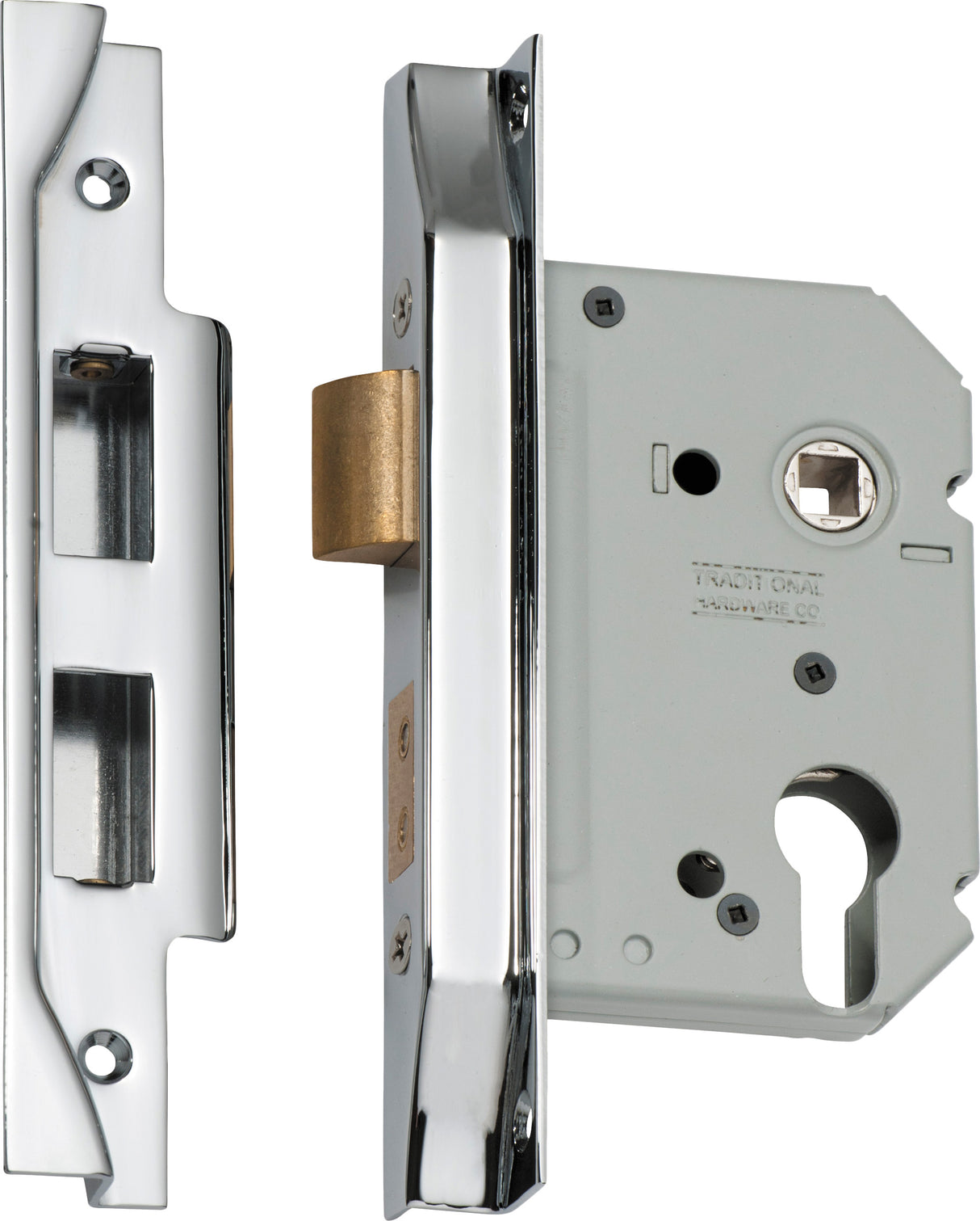 Tradco Rebated Euro Mortice Lock Chrome Plated 57mm