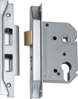 Tradco Rebated Euro Mortice Lock Satin Chrome 57mm