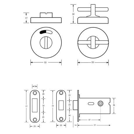 Metlam 400A Morticed Lock & Indicator Set – Satin Stainless Steel – 2