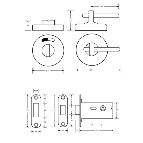Metlam 400A Offset Morticed Lock & Indicator Set – Satin Stainless Steel – 2