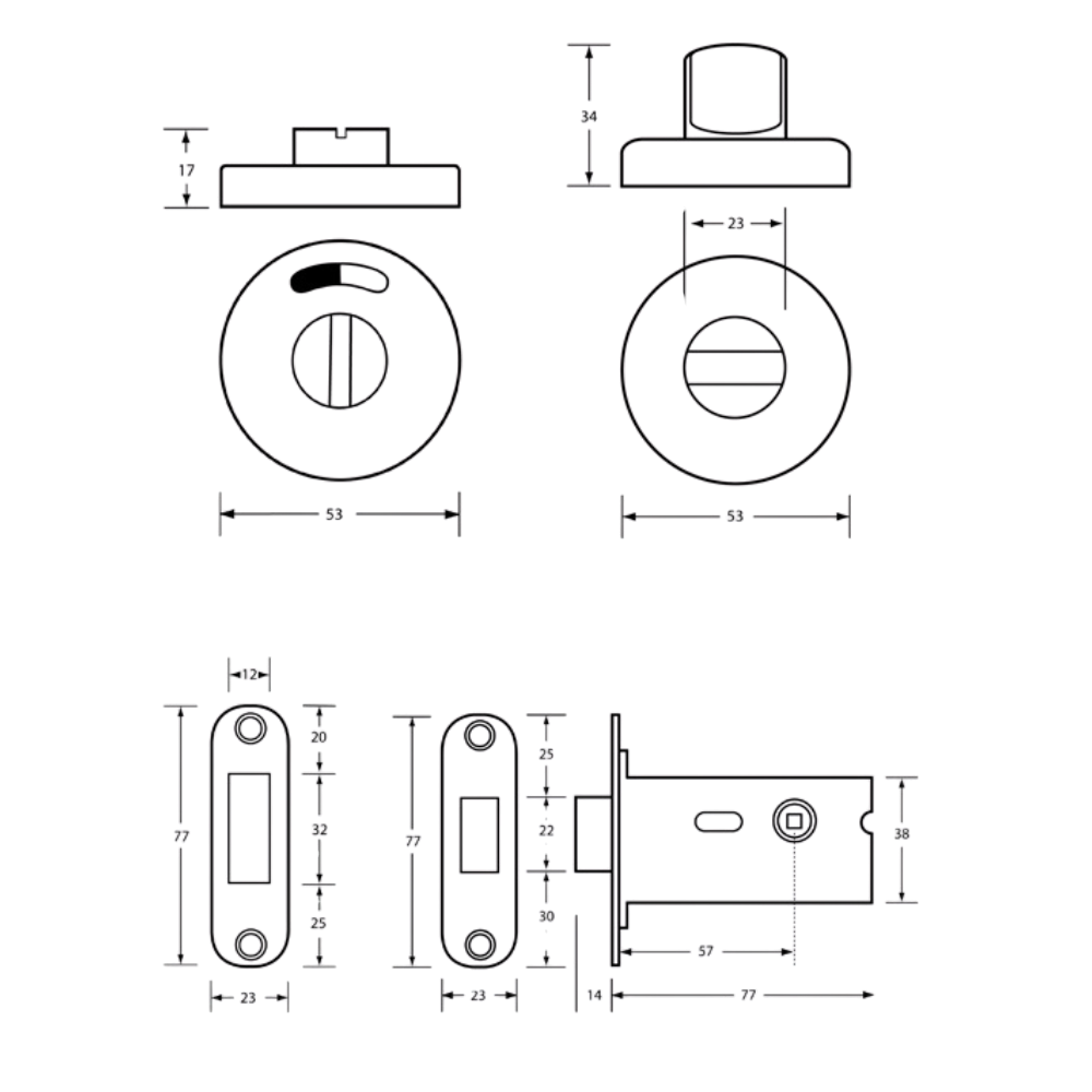 Metlam 400 Morticed Lock & Indicator Set – Satin Stainless Steel – 2