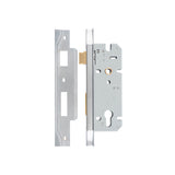 Iver Rebated 85mm Euro Mortice Lock Brushed Chrome, 45mm