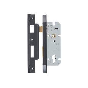 Iver Rebated 85mm Euro Mortice Lock Matt Black, 45mm