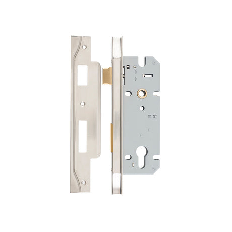 Iver Rebated 85mm Euro Mortice Lock Satin Nickel, 45mm