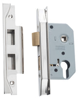 Tradco Rebated Euro Mortice Lock Polished Nickel 46mm