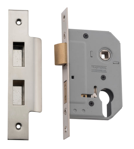 Tradco Euro Mortice Lock Satin Nickel 46mm
