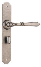 Tradco Reims Lever Long Plate, Rumbled Nickel, Privacy
