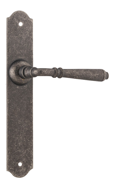 Tradco Reims Lever Long Plate, Rumbled Nickel, Passage