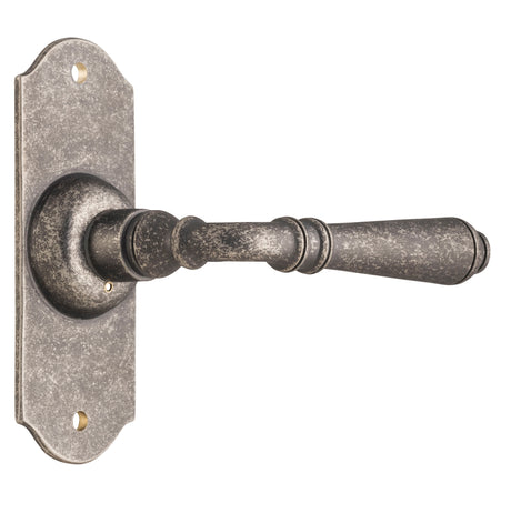 Tradco Reims Lever Short Plate, Rumbled Nickel, Passage