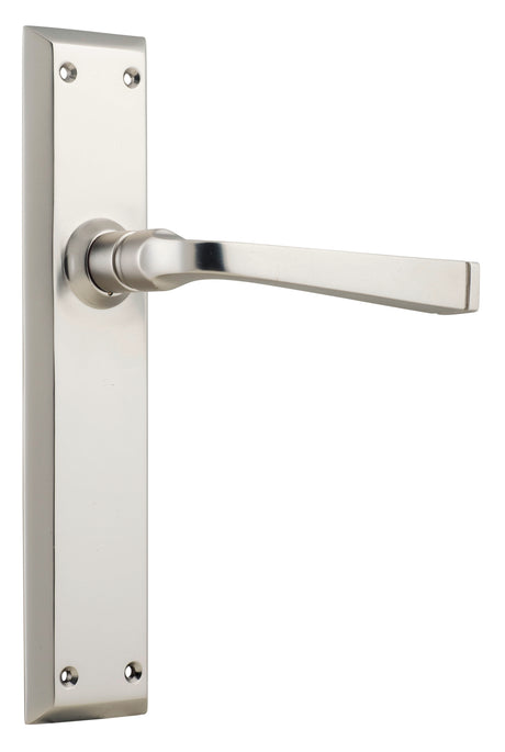 Tradco Menton Lever Long Backplate, Satin Nickel, Passage