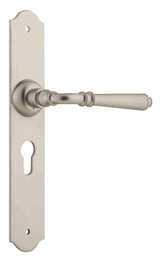 Tradco Reims Lever Long Plate, Satin Nickel, Euro