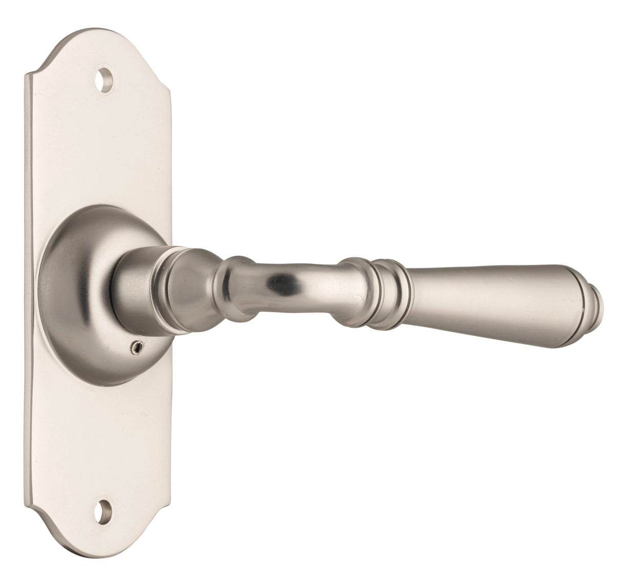 Tradco Reims Lever Short Plate, Satin Nickel, Passage