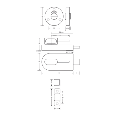 Metlam 700 Series Ambulant Lock & Indicator Set with Bumper – Satin Stainless Steel
