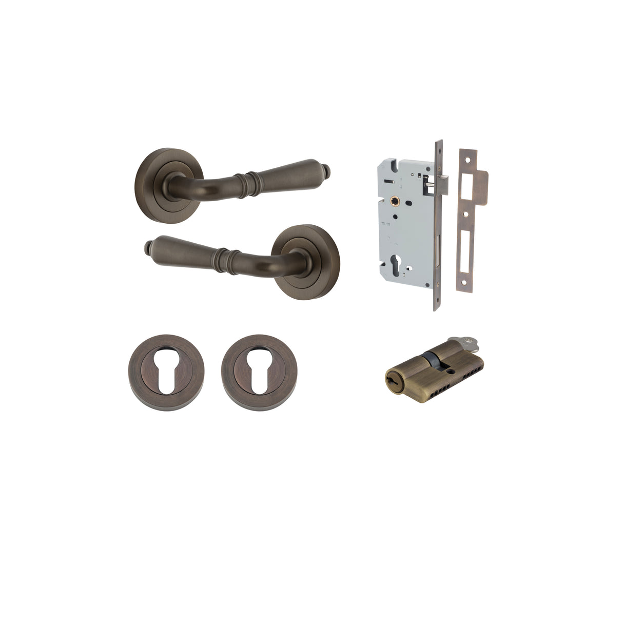 Iver Sarlat Round Rose Lever Set - Complete Kits