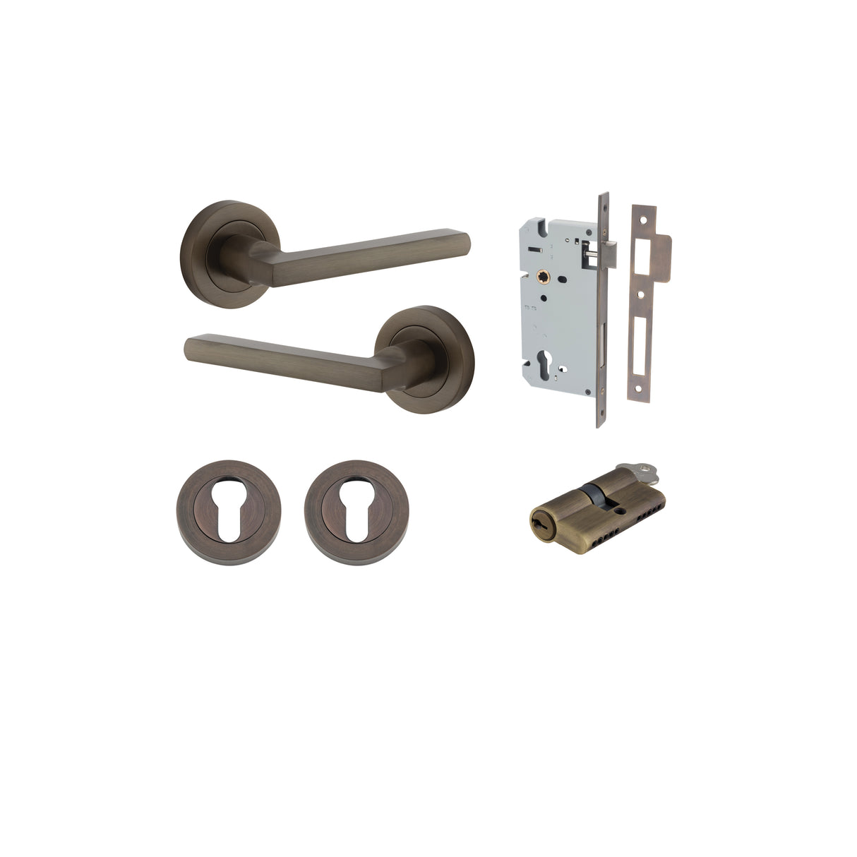 Iver Baltimore Round Rose Lever Set - Complete Kits