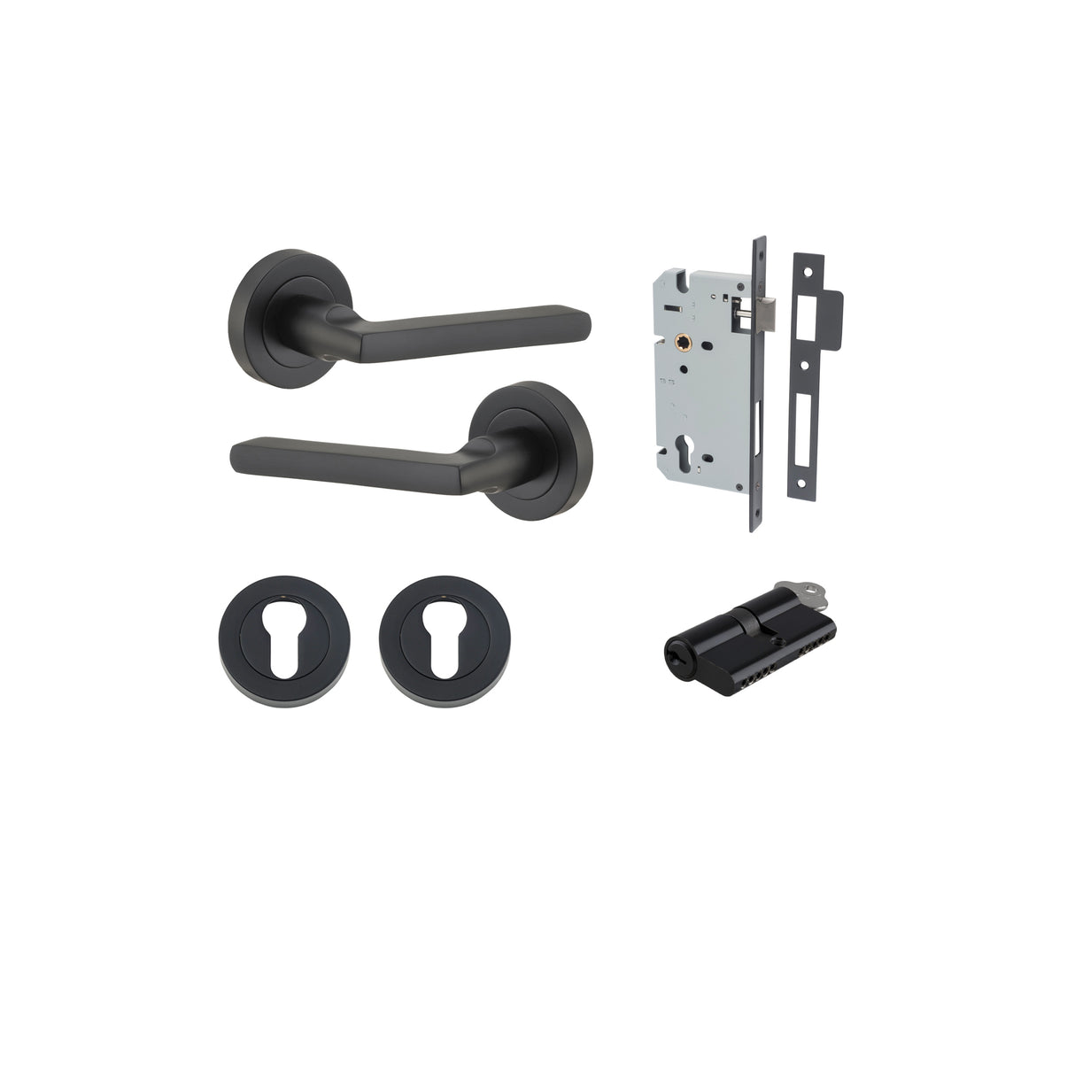 Iver Baltimore Round Rose Lever Set - Complete Kits