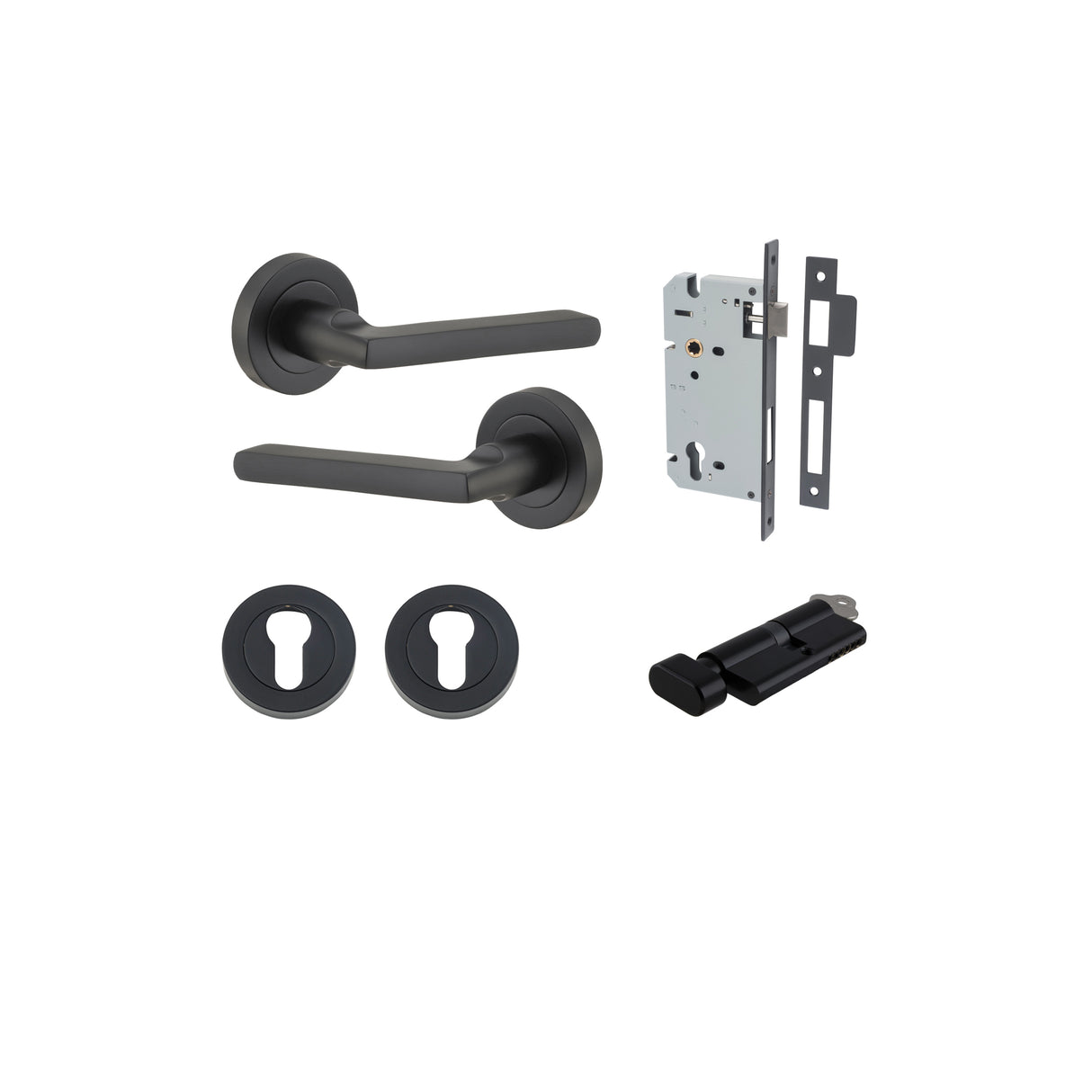 Iver Baltimore Round Rose Lever Set - Complete Kits