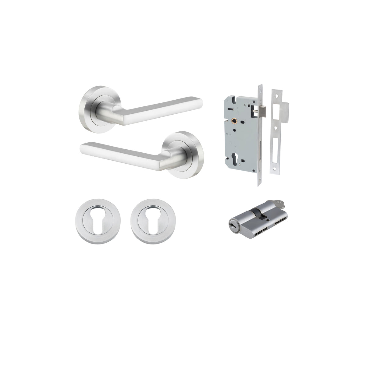 Iver Baltimore Round Rose Lever Set - Complete Kits