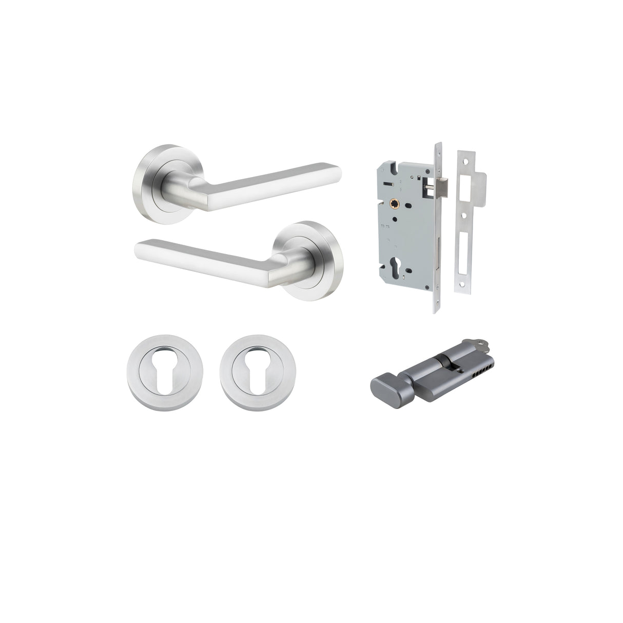 Iver Baltimore Round Rose Lever Set - Complete Kits