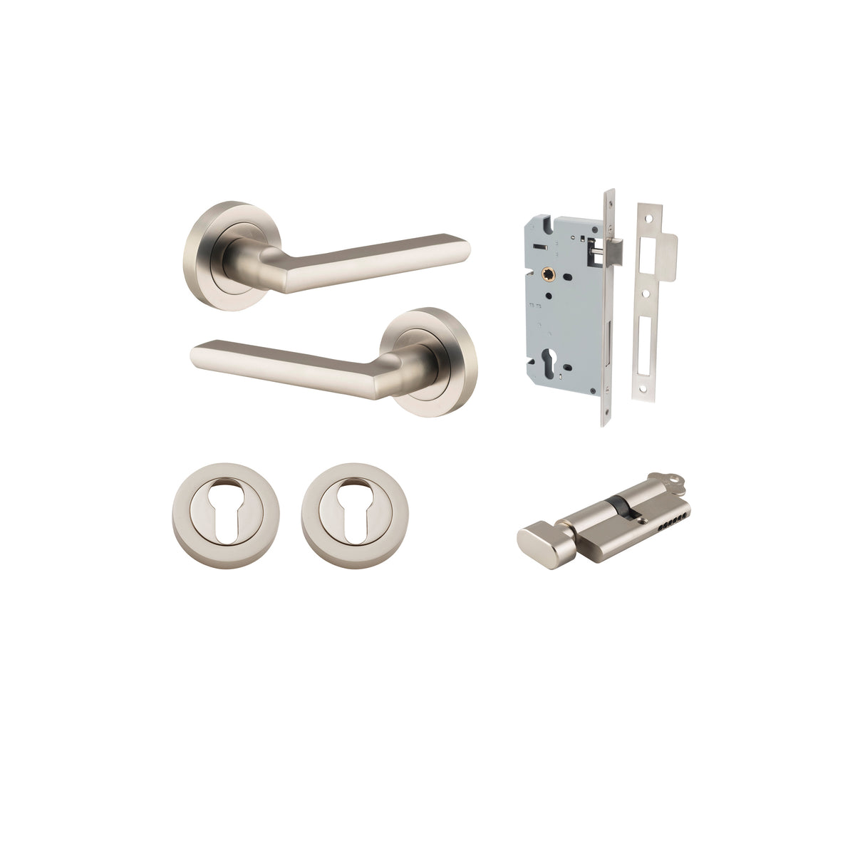 Iver Baltimore Round Rose Lever Set - Complete Kits