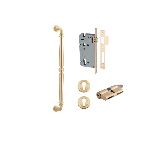 Iver Sarlat Pull Handle Entrance Kit, 450mm, Brushed Brass
