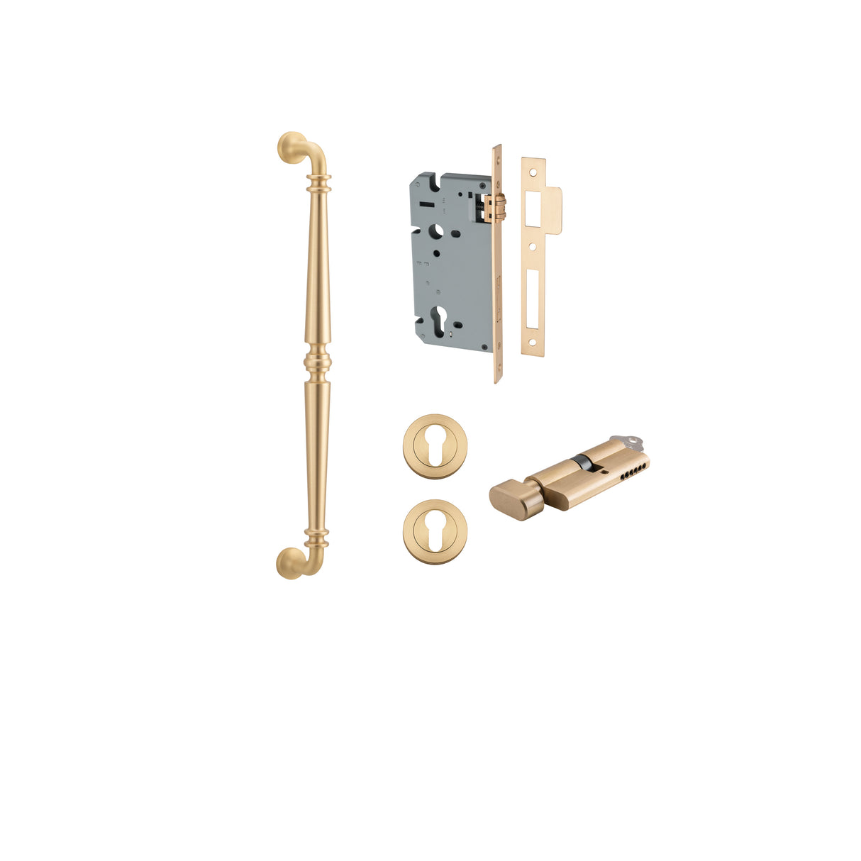 Iver Sarlat Pull Handle Entrance Kit, 450mm, Brushed Brass