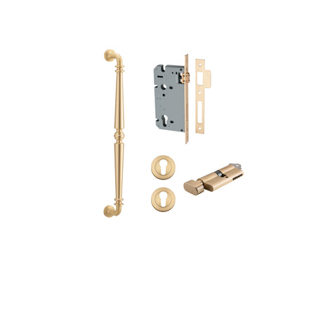 Iver Sarlat Pull Handle Entrance Kit, 450mm, Brushed Brass