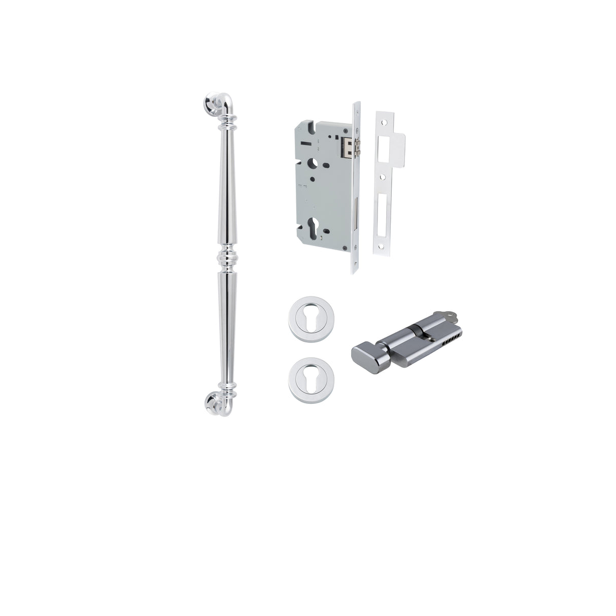 Iver Sarlat Pull Handle Entrance Kit, 450mm, Polished Chrome