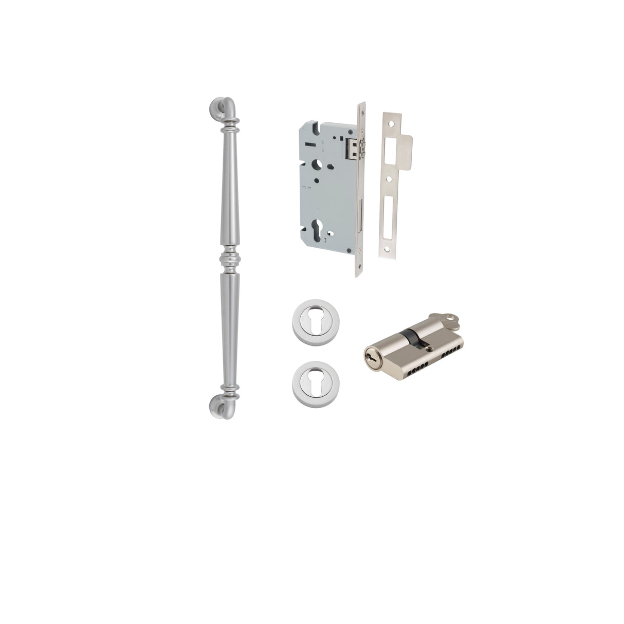 Iver Sarlat Pull Handle Entrance Kit, 450mm, Satin Nickel