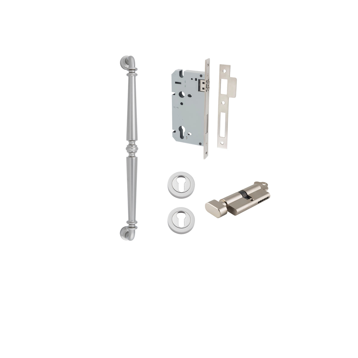 Iver Sarlat Pull Handle Entrance Kit, 450mm, Satin Nickel