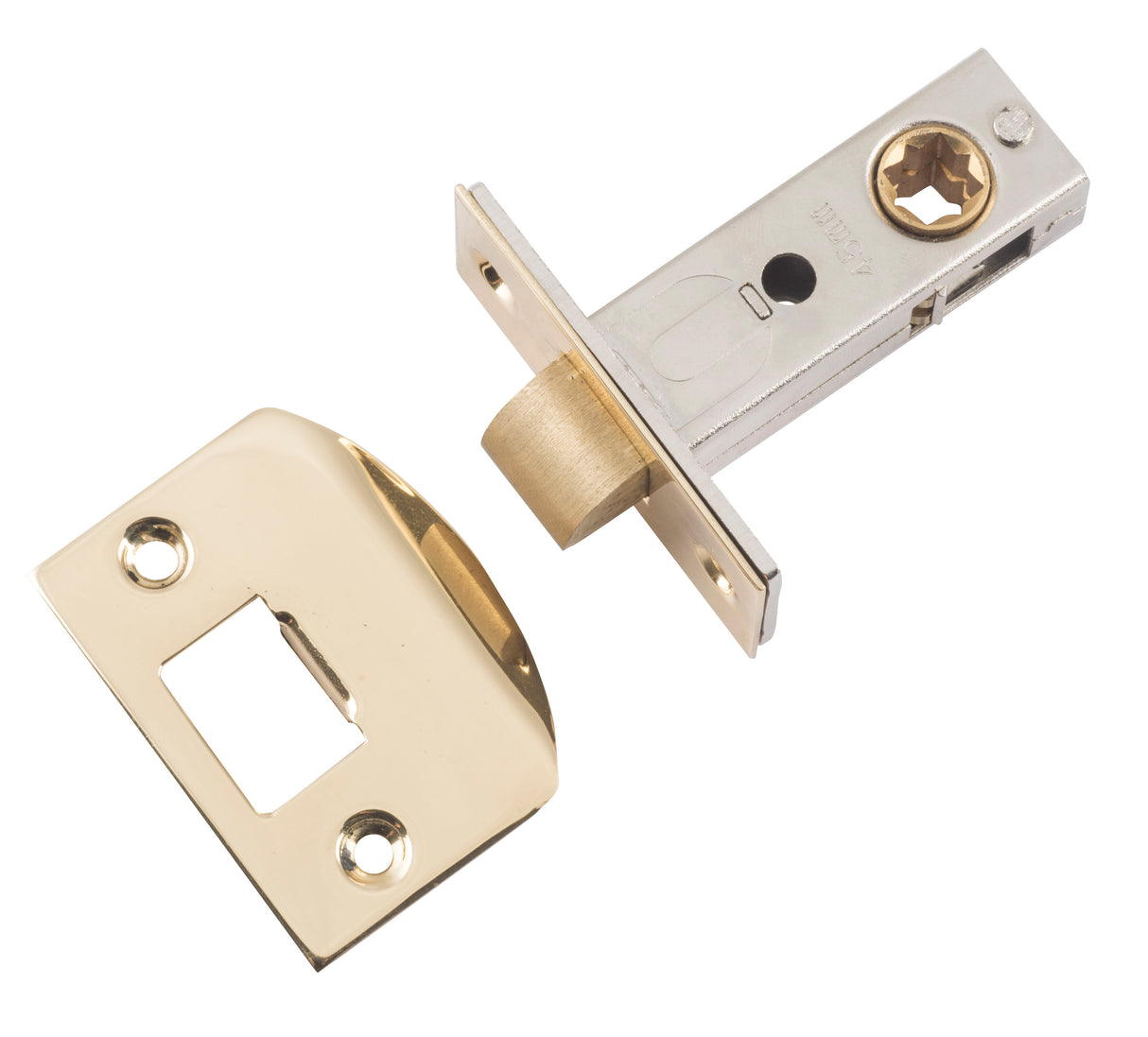 Tradco Split Cam Tubular Latch, Polished Brass, 45mm