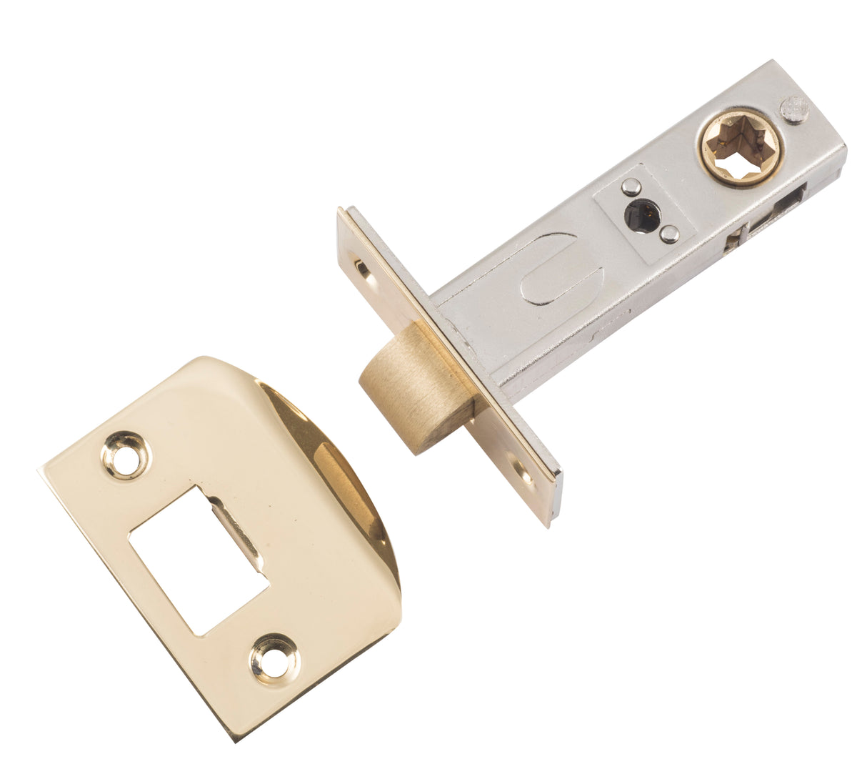 Tradco Split Cam Tubular Latch, Polished Brass, 60mm