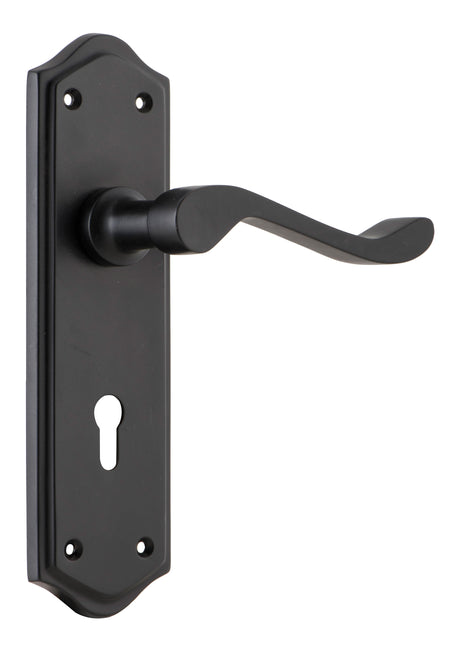 Tradco Henley Skeleton Key Lever, Matt Black