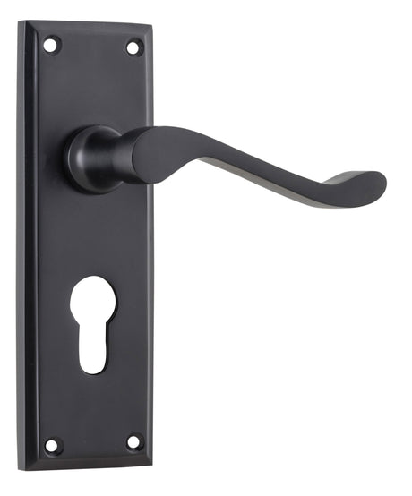 Tradco Camden Euro Lever, Matt Black