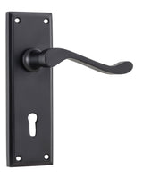 Tradco Camden Skeleton Key Lever, Matt Black