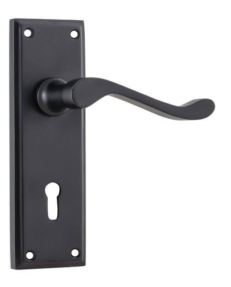 Tradco Camden Skeleton Key Lever, Matt Black