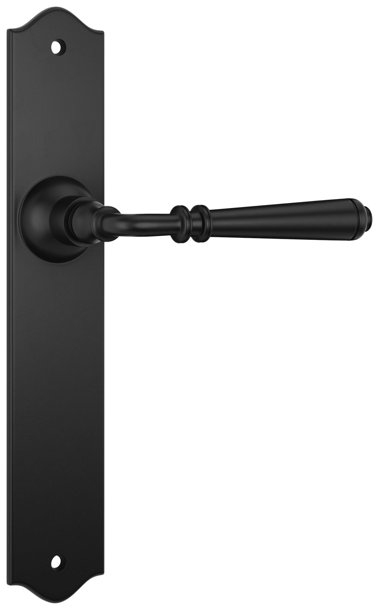Tradco Reims Lever Long Plate, Matt Black, Passage