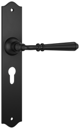 Tradco Reims Lever Long Plate, Matt Black, Euro