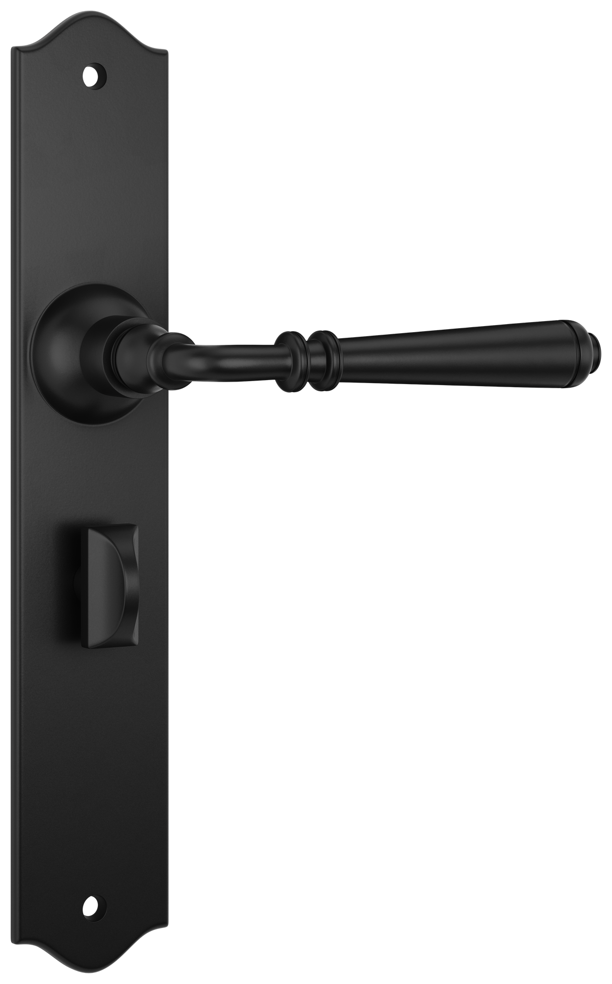 Tradco Reims Lever Long Plate, Matt Black, Privacy