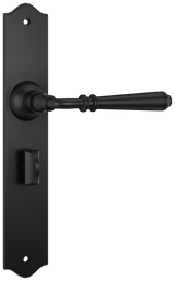 Tradco Reims Lever Long Plate, Matt Black, Privacy