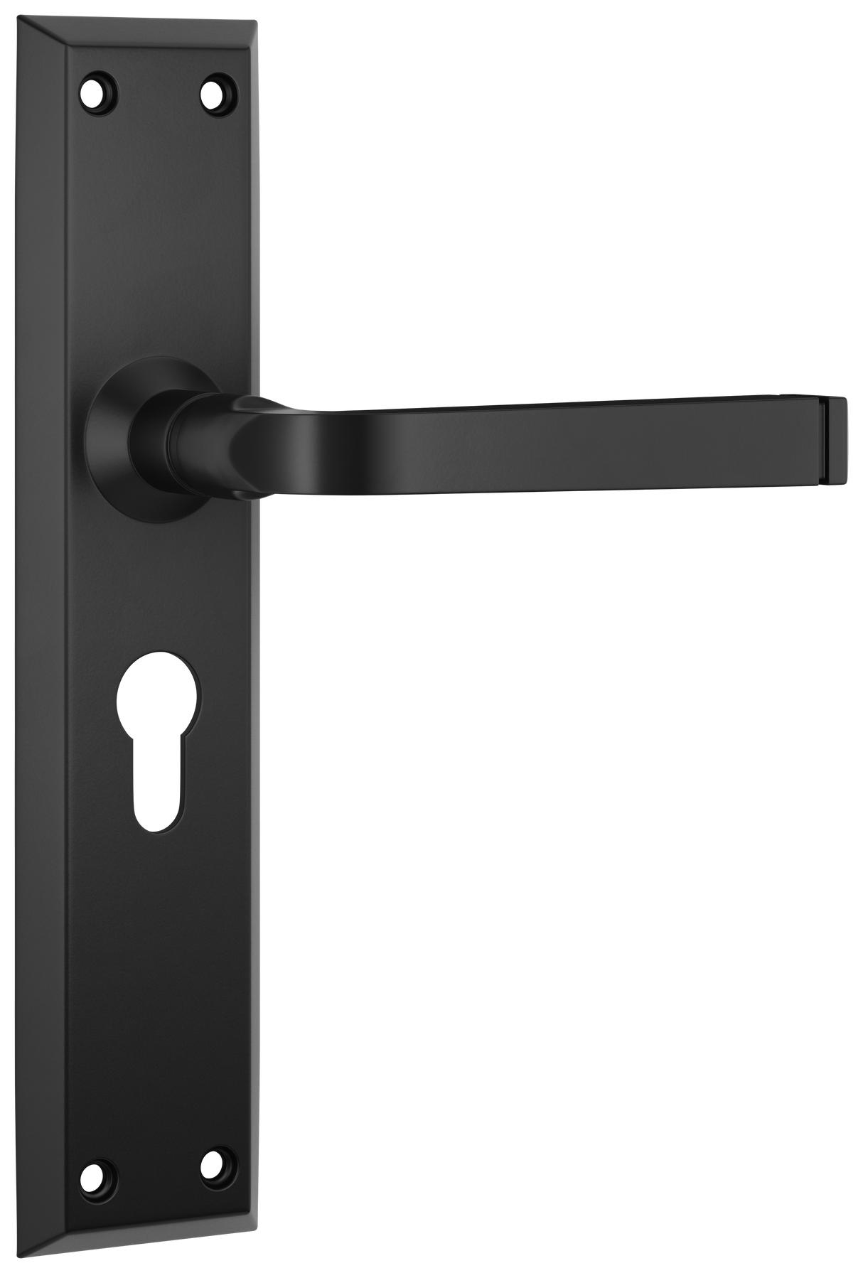 Tradco Menton Lever Long Backplate, Matt Black, Euro