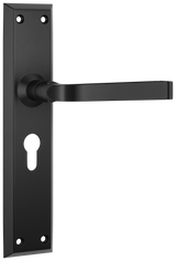 Tradco Menton Lever Long Backplate, Matt Black, Euro
