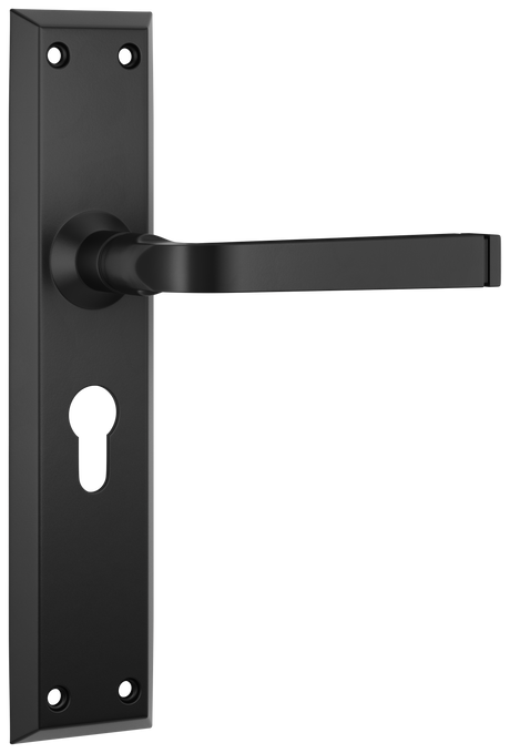 Tradco Menton Lever Long Backplate, Matt Black, Euro