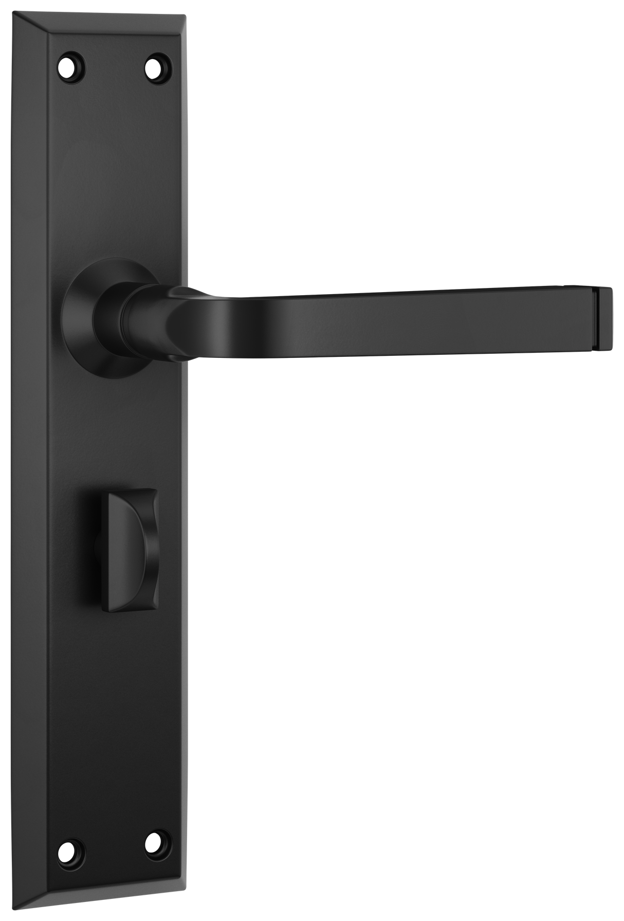 Tradco Menton Lever Long Backplate, Matt Black, Privacy