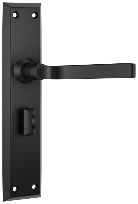 Tradco Menton Lever Long Backplate, Matt Black, Privacy