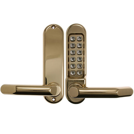 Borg BL5001 Mechanical Digital Door Lock, Polished Brass